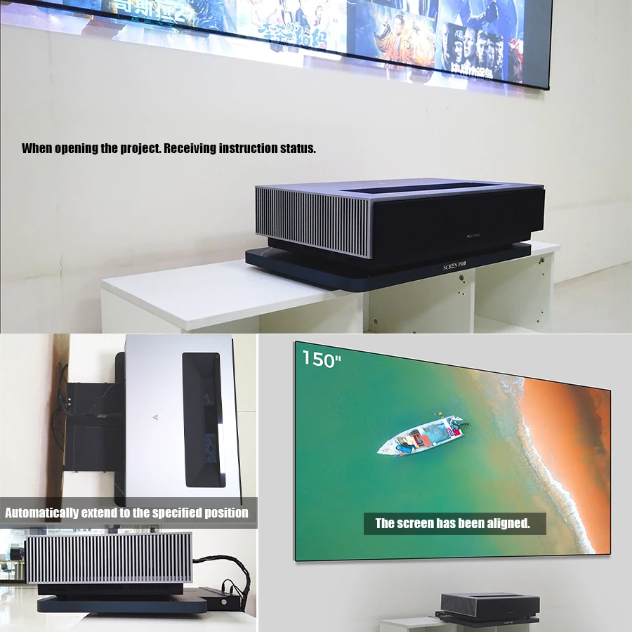 SCREENPRO ST350/ST550/ST620 Electric Intelligent Telescopic table PTZ Smart Motorized Ultra Short Throw Projector Shelf Support