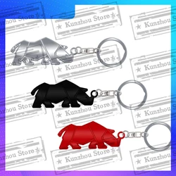 Rhinoceros Car Motorcycle Keychain Badge Keyring Metal Key Chain Ring Holder For Suzuki Jimny Rhino Off-Road Creativity Logo