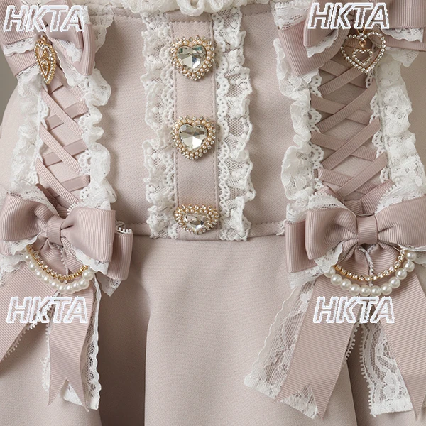 Japanese Liz Mini Skirt Sweet Girl 2025 Autumn New Cute Lace Lace Bow Removable Princess Lolita Skirts Kawaii Women Short Skirts