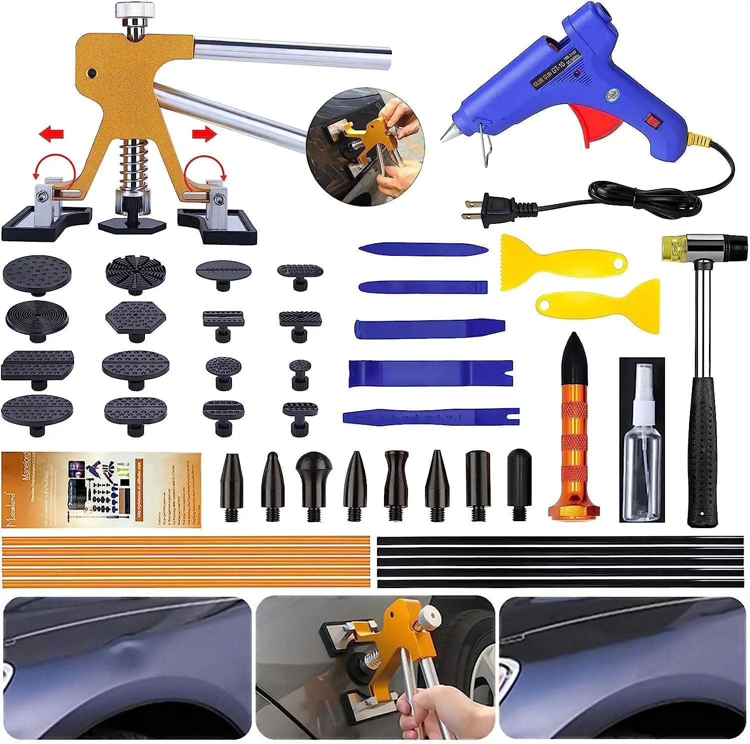 

Auto Dent Puller Kit for Car, Motorcycle & Refrigerator - Paintless Repair Tool