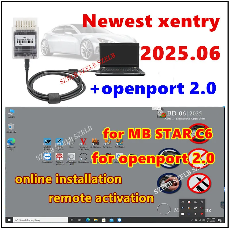 2025.06 Full Xentry Softwares Vediamo DTS-Monaco WIS EPC Starfinder Online Install+Tactrix Openport 2.0 OBD2 OBD 2 Scanner Tool