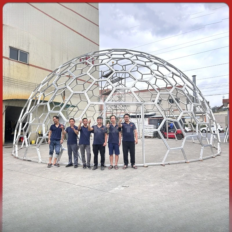 Honeycomb glass starry sky tent, hexagonal structure, spherical tent
