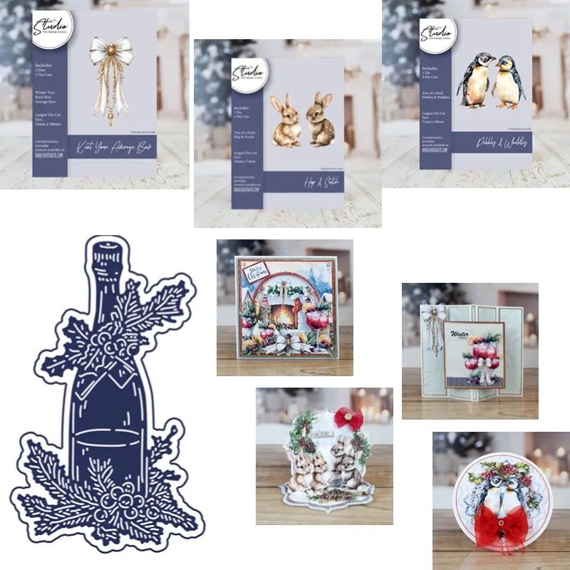 Elegant and Noble Bow Metal Cutting Dies Slimline Essentials Scrap Booking Card Stencil Cut Die for DIY Handmade Card Crafts