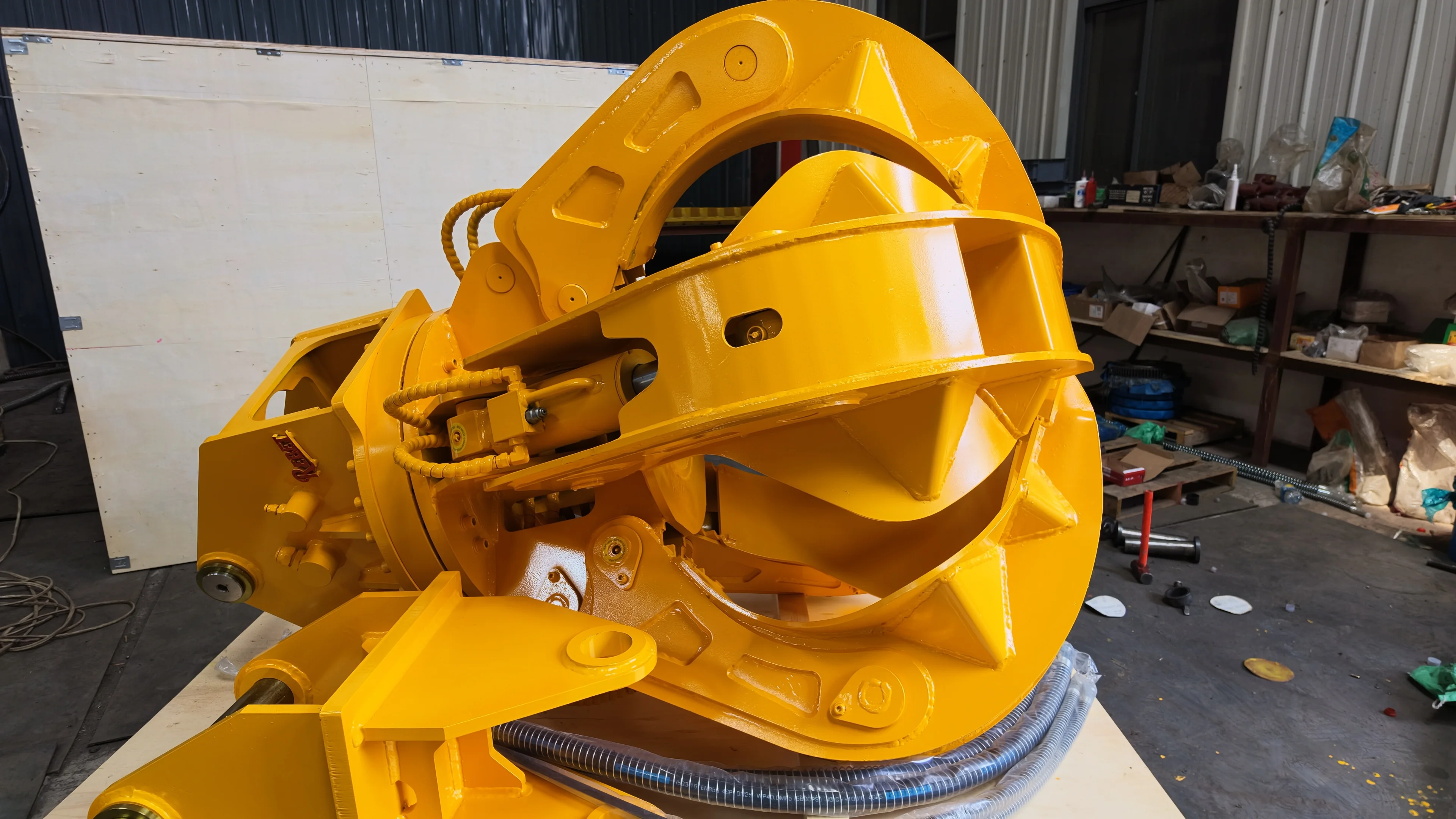 Scrap Yard REBET 4-Tine Orange Grab Hydraulic Waste Grab For 1-30 Ton Excavator Sorting CE ISO