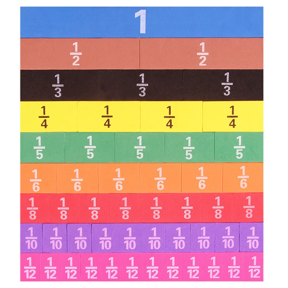 1 Satz 1 Satz mathematischer Bruchblöcke, bunte pädagogische magnetische Eva-Stücke, Lernmanipulationen, Lehrmittel für Kinder