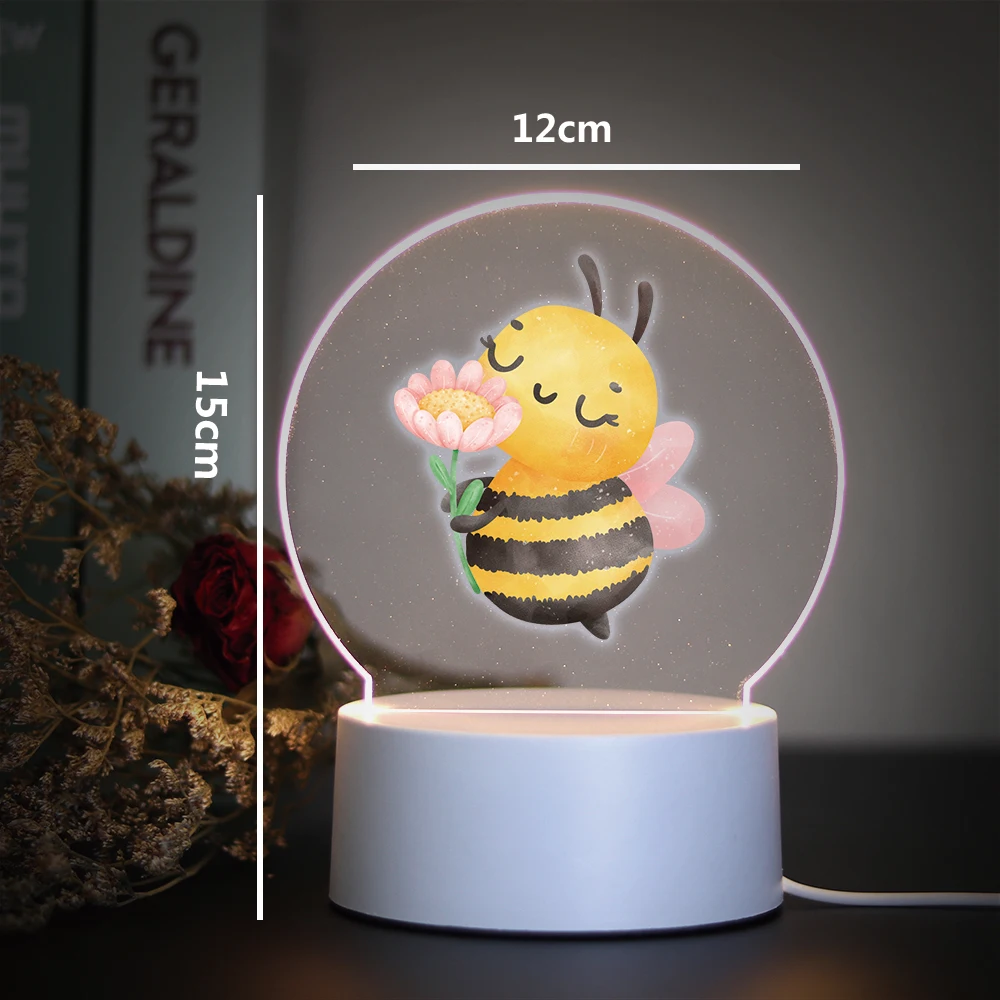 Bee 3D Night Light Kids Toy Birthday Christmas Gifts For Kids Toys Night Light 3D Illusion Lamp