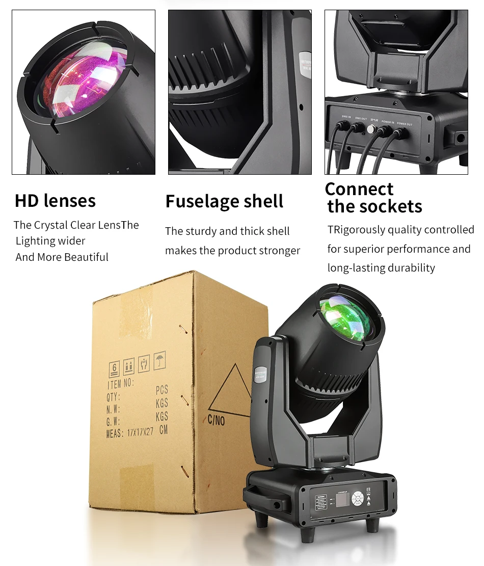 aicpose 380W Mini LED Wasserdichter Moving-Head-Scheinwerfer IP65 mit farbigem Regenbogeneffekt für Outdoor-Bühnenaufführungen und Nebel-Effekte – Detail 6