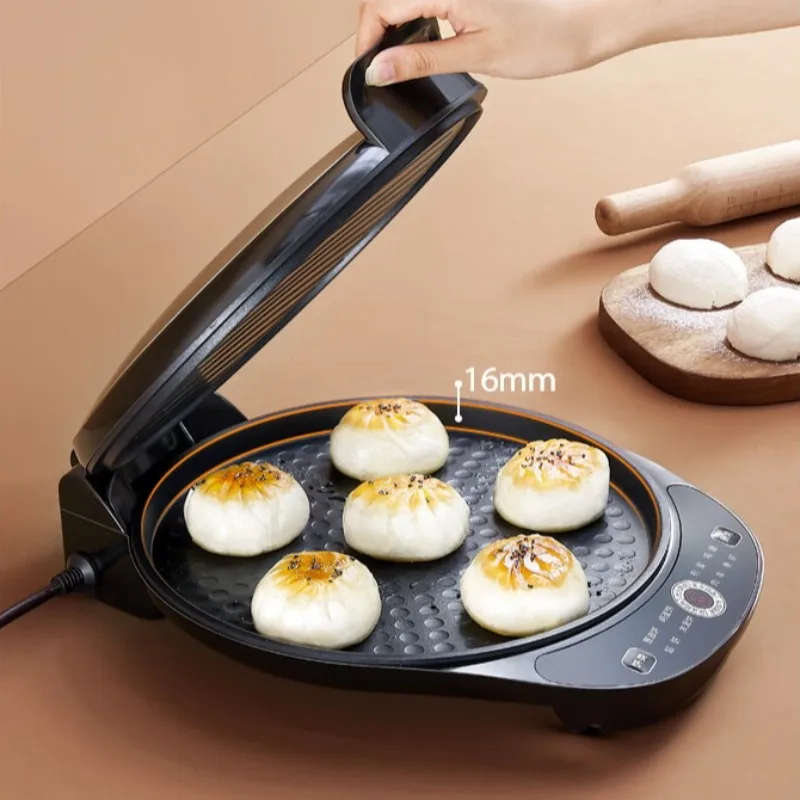 Midea electric griddle breakfast maker, household use, double-sided heating, deepened and enlarged cooking surface.