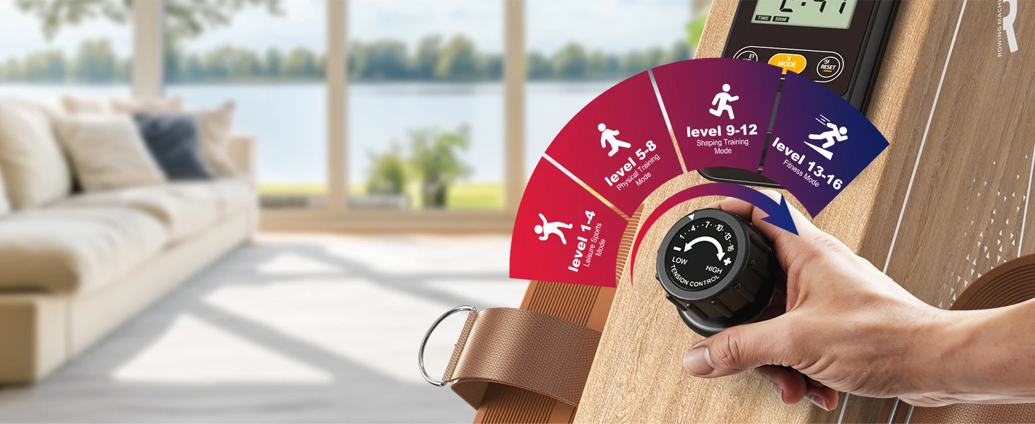 Faltbarer Magnetischer Rudertrainer mit Bluetooth-Monitor, 16 Stufen, 150kg Belastbarkeit, Vertikale Aufbewahrung – Detail 4