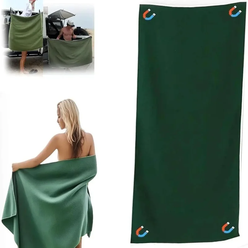 Outdoor Magnetic Quick-Dry Bath Towel，Portable Beach Changing Cover，Suitable for swimming, camping, travel, and sports