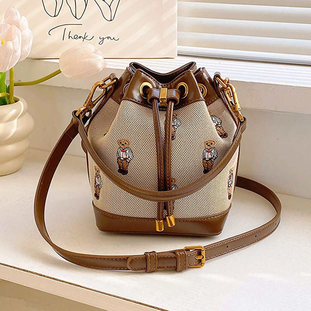 

2026 Women's Large Capacity Crossbody Bag Fashion Spring Shoulder Bag Cartoon Bucket Bag Handheld Women's Bag bags for woman