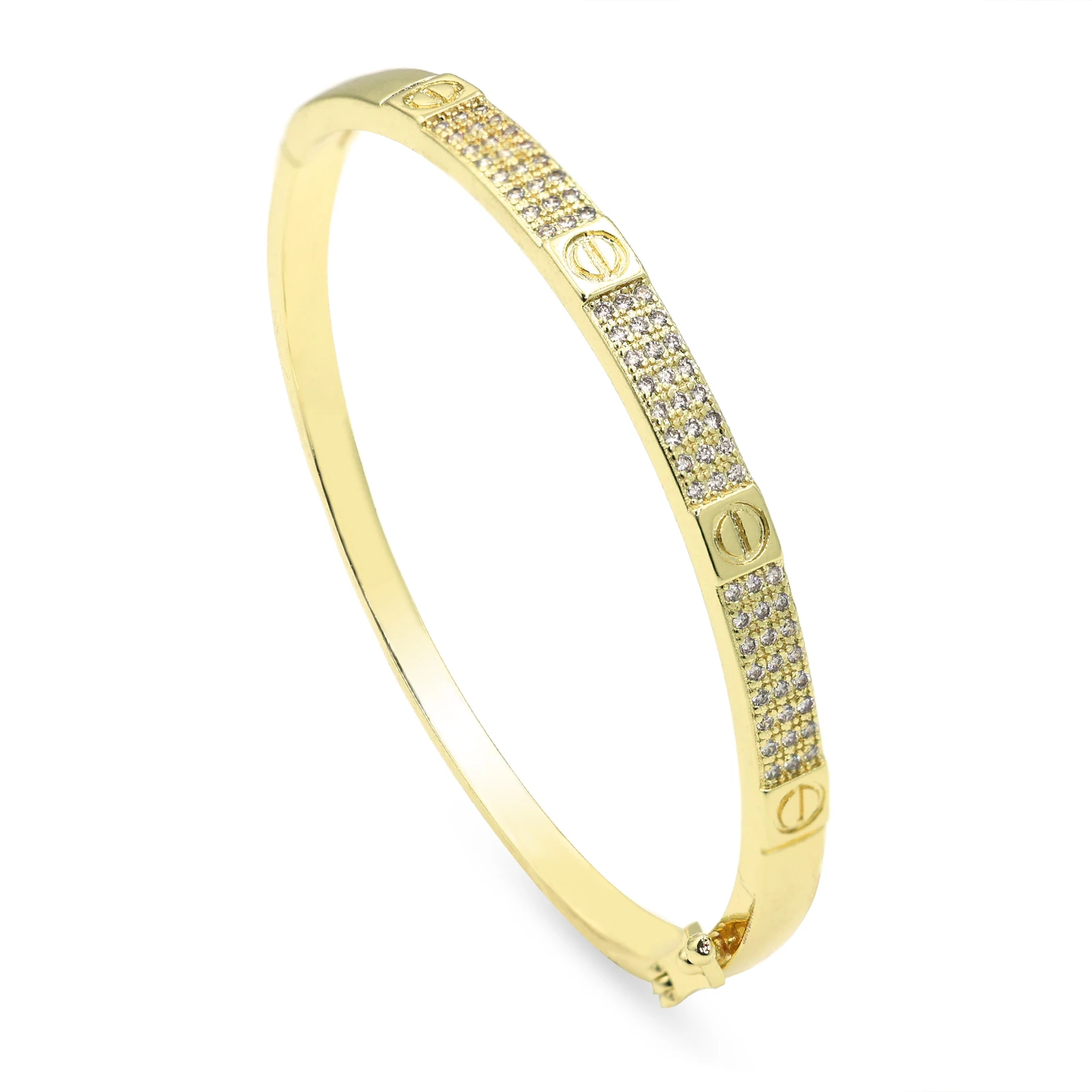 

Luxury 18K Gold Plated Zircon Bracelet Arab Style Fashionable Women's Accessory for Parties And Weddings