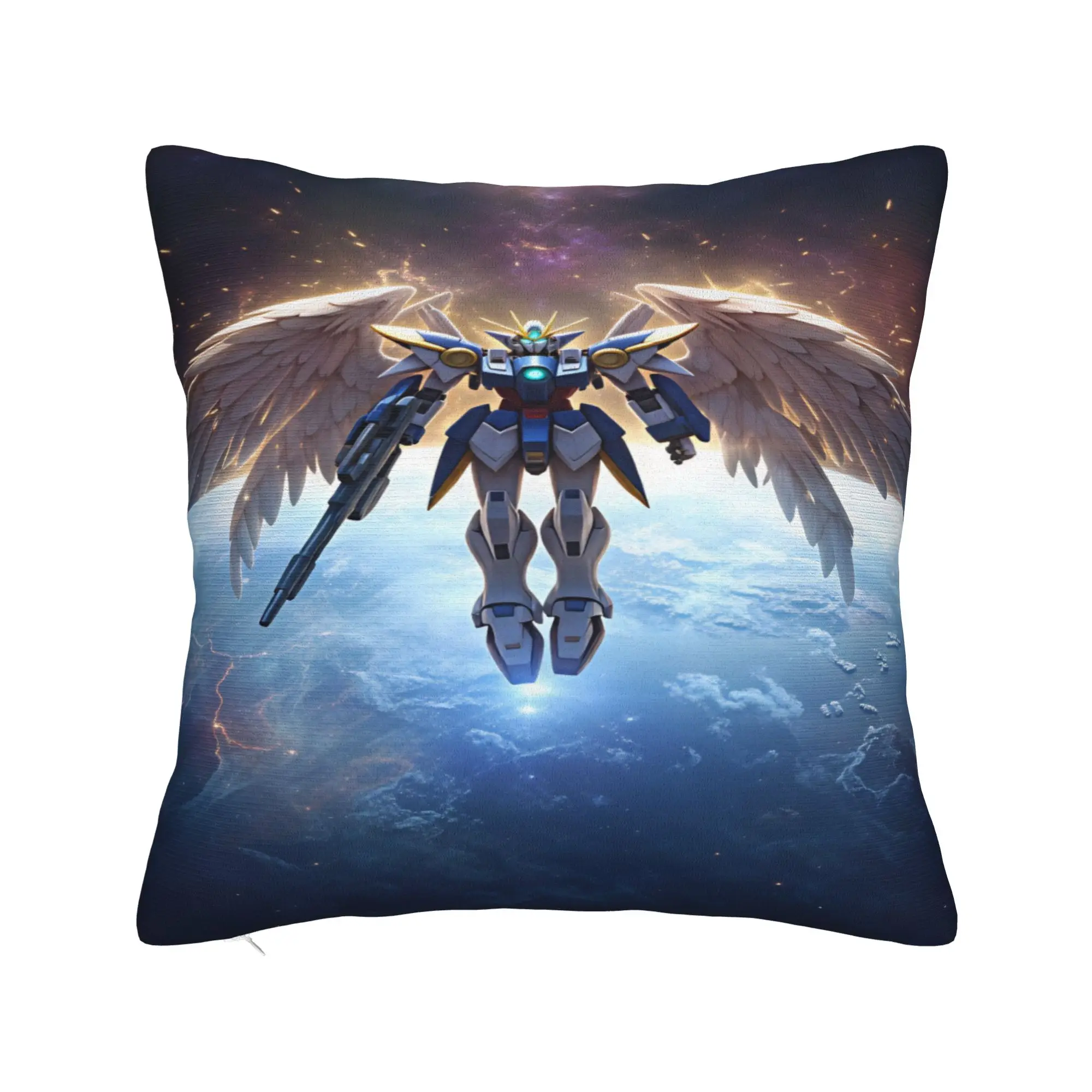Mobile Suit Gundam Pillow Cover  Cute Funny Pillow Case For Sofa Home Decor Square Cushion Cover Birthday Gift