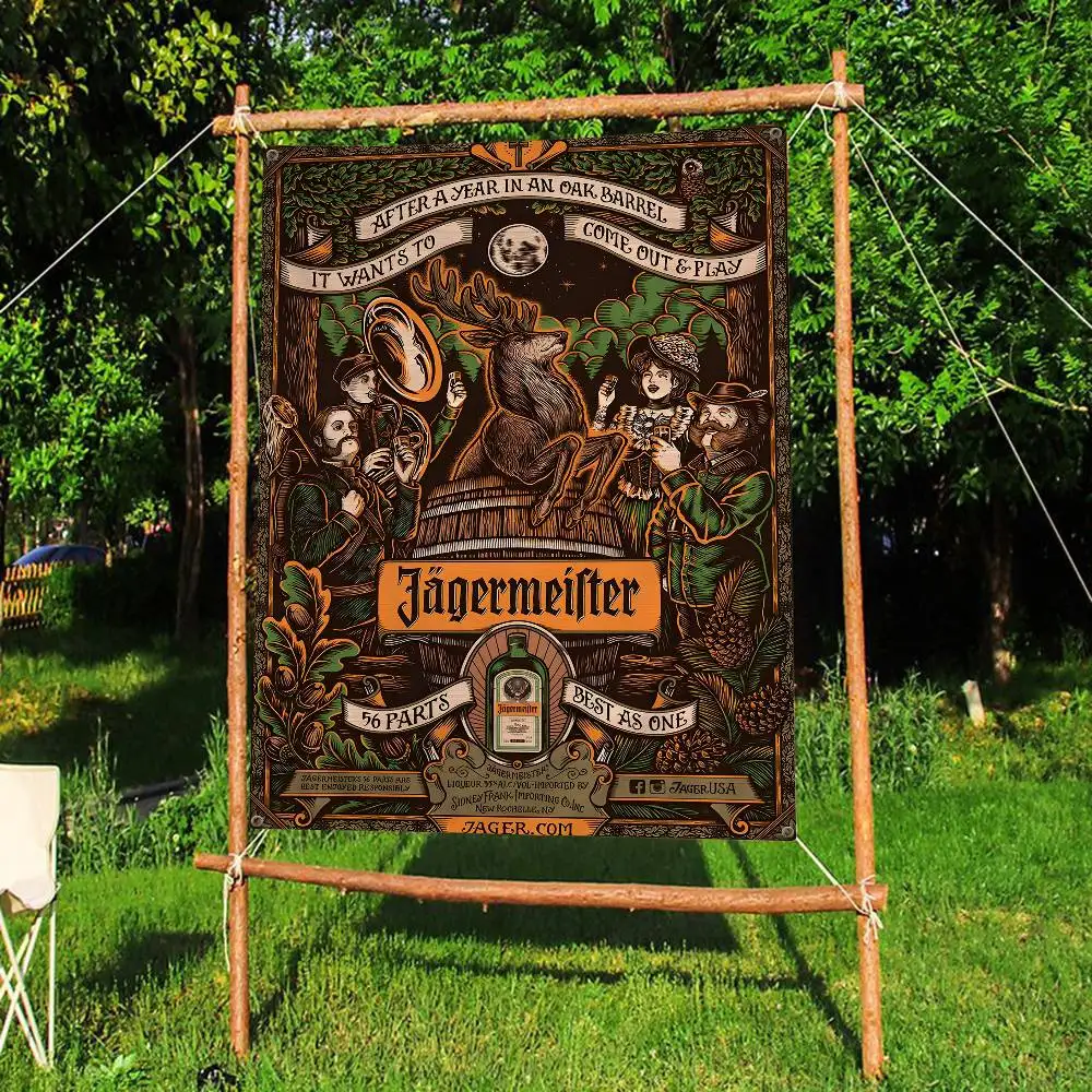 J-Jagermeister أنيمي الكرتون العلم الجدار شنقا راية الديكور ديكور المنزل المنزلي #3