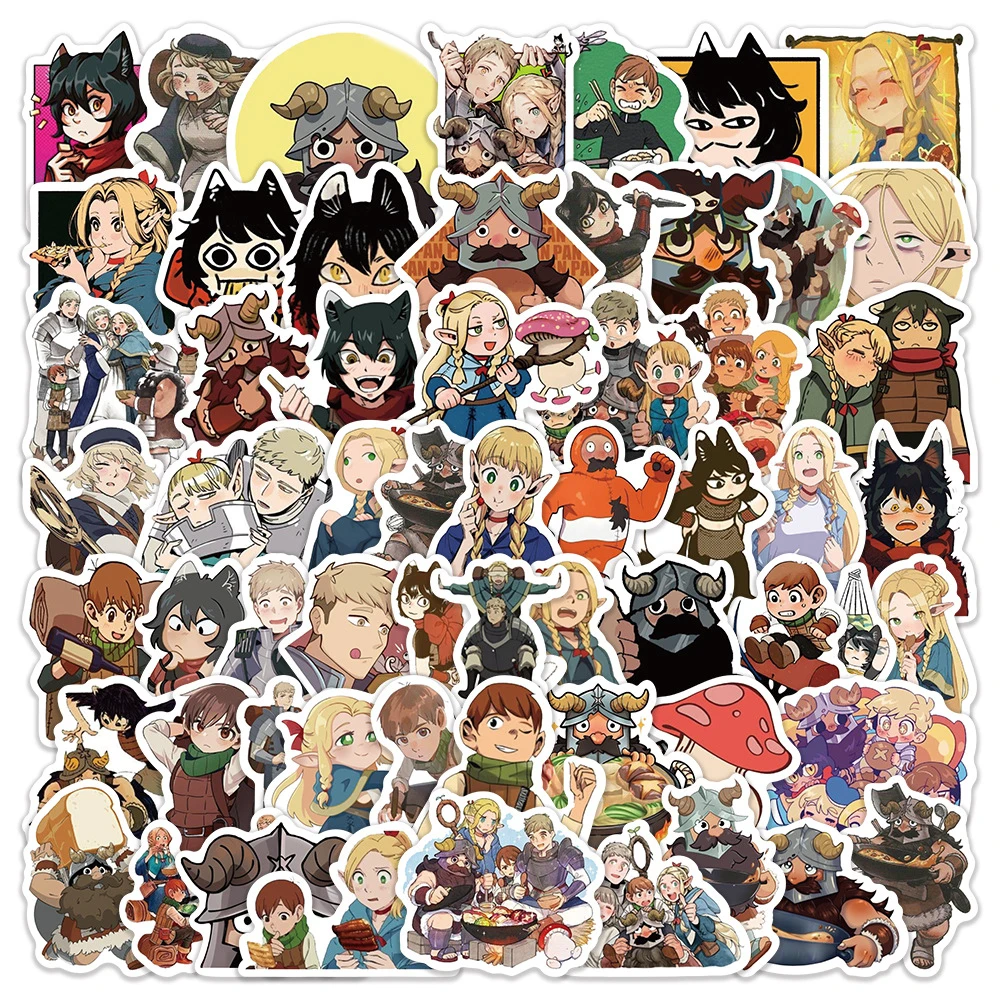 

10/30/60pcs Cartoon Delicious in Dungeon Anime Stickers Decals Laptop Phone Skateboard Fridge Waterproof Sticker for Kids Toys