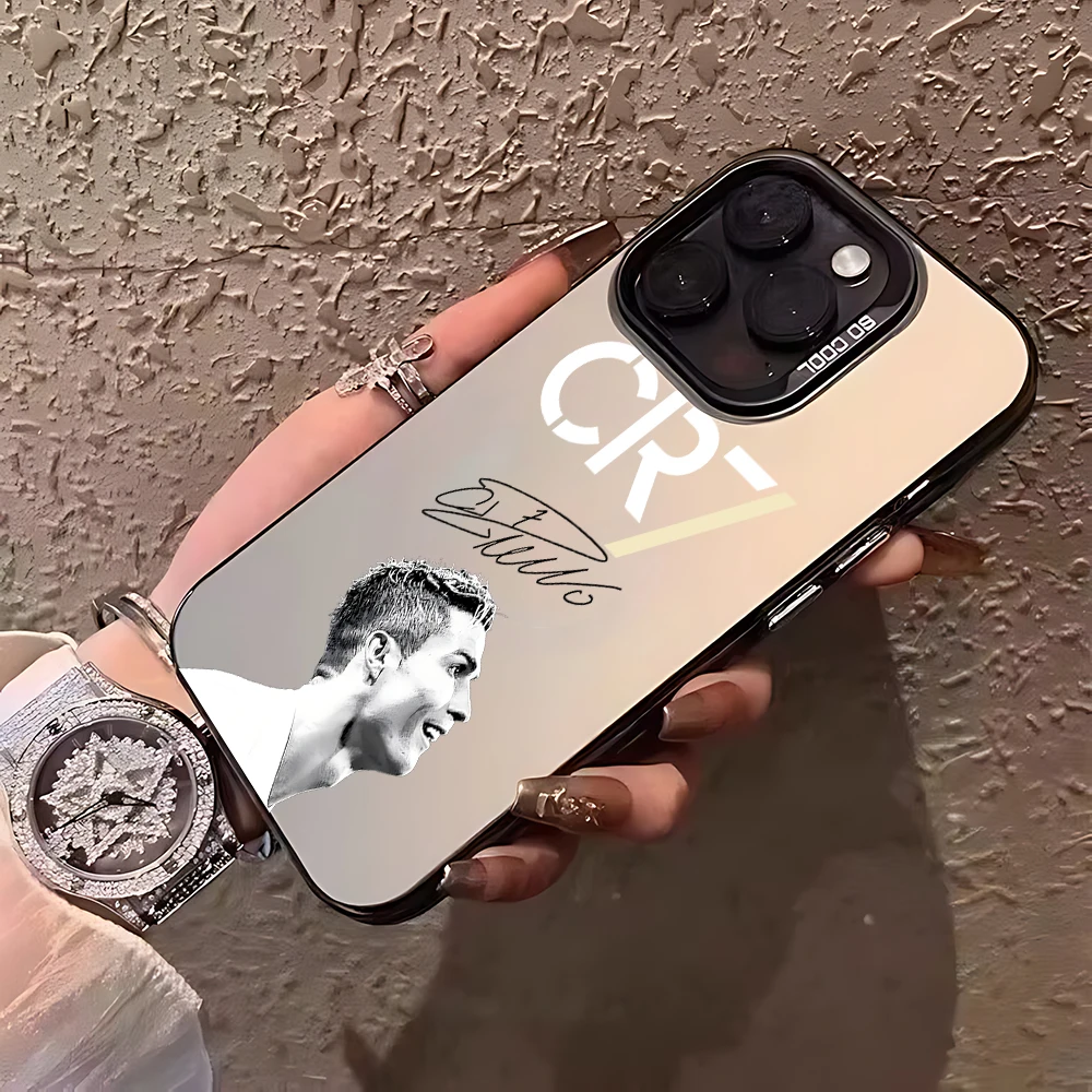 Football Star CR7 Handyhülle für iPhone 16e 16 15 14 13 12 11 Mini Pro Max X XR XSMAX 8 7 Plus Anti-Fall Matte Rückseite