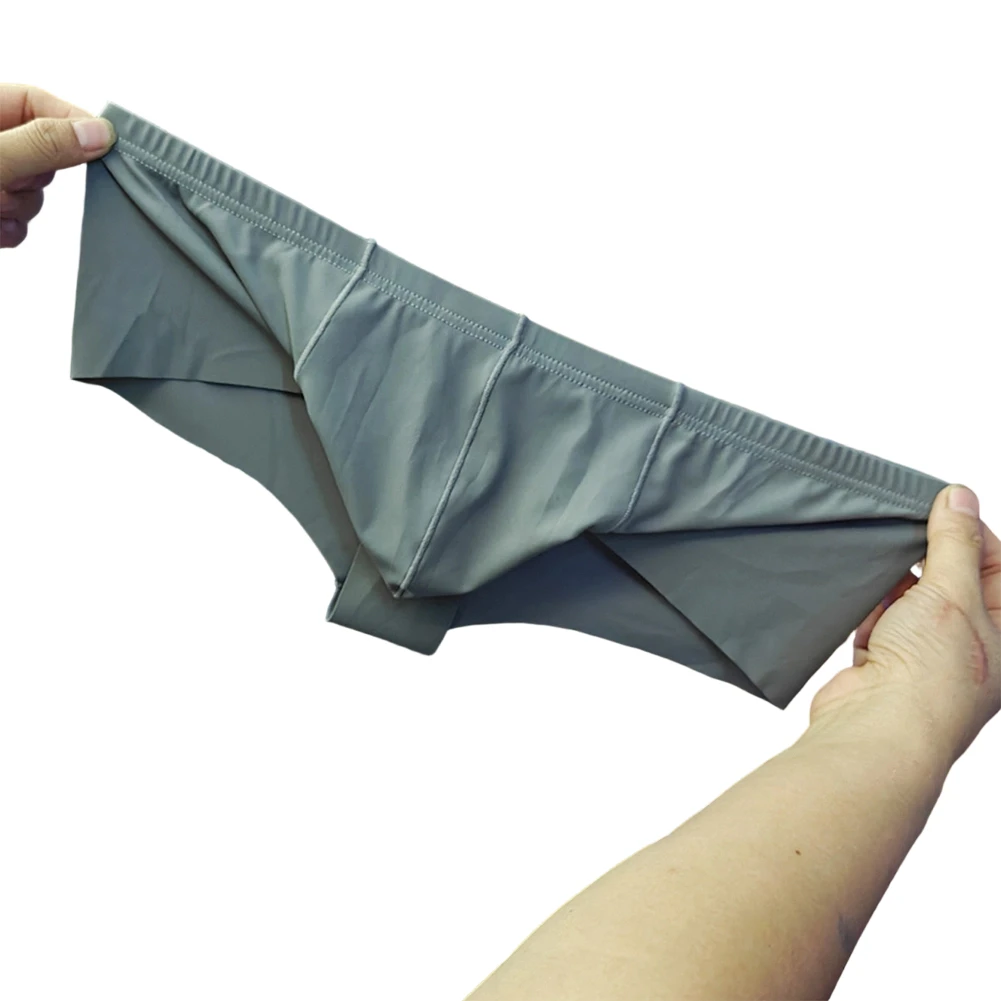 

Мужские трусы-боксеры с U-образным вырезом, эластичные, гладкие, из ледяного шелка, с эффектом невидимки, сексуальные, с полузакрытым задом