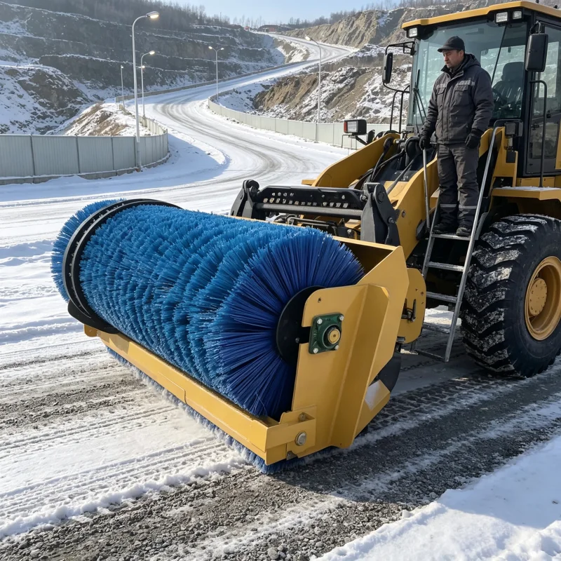 Wholesale Trader Offers Heavy Duty Quick Attach Skid Steer Snow Broom Designed For Cold Tarmac Surfaces