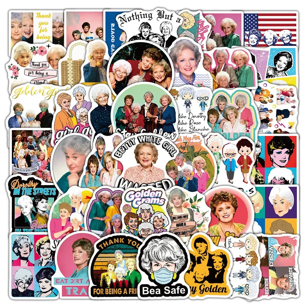 สติกเกอร์ทีวีโชว์ The Golden Girls 50 ชิ้น สำหรับตกแต่งโทรศัพท์ แล็ปท็อป กระเป๋าเดินทาง สเก็ตบอร์ด กีตาร์ หมวกกันน็อค ลายกราฟฟิตี้ สนุกสำหรับเด็ก เป็นของขวัญ