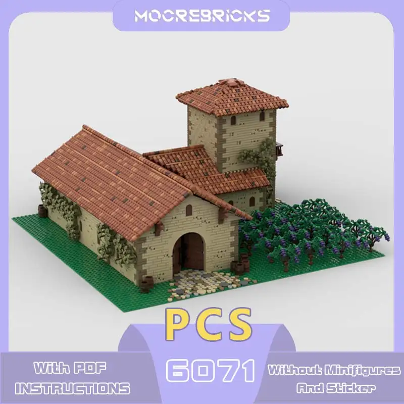 MOC Building Blocks Vineyard & Winery Model DIY Retro Castle Architecture Assembly Plastic Bricks Toy Children's Holiday Gifts