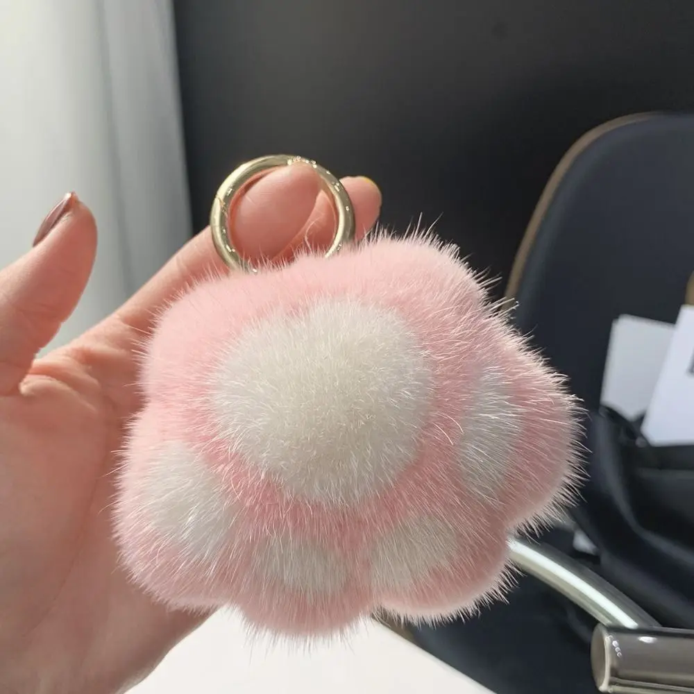 

Kawaii Cute Doll Cat Paw Keychain Fluffy Soft Plush Toy Faux Fur Keychain Animal Paw Stuffed Couple Keychain Valentine's Day