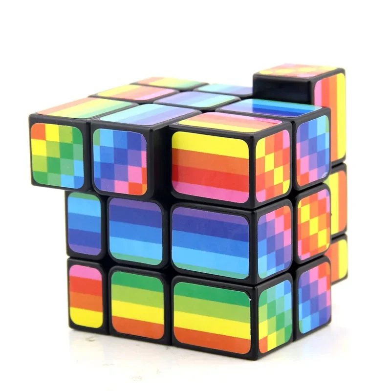 FanXin Regenboog Kleur Spiegel 3x3x3 Magische Kubus 3x3 Professionele Snelheid Puzzel Twisty Brain educatief Speelgoed Kids Gift
