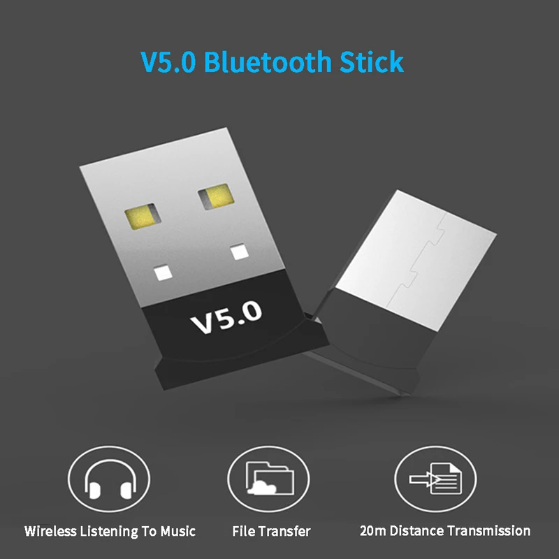 

USB Bluetooth 5.0 Adapter for PC - Wireless Audio Receiver Stick, Plug & Play for Windows 10/11, Laptop/Desktop
