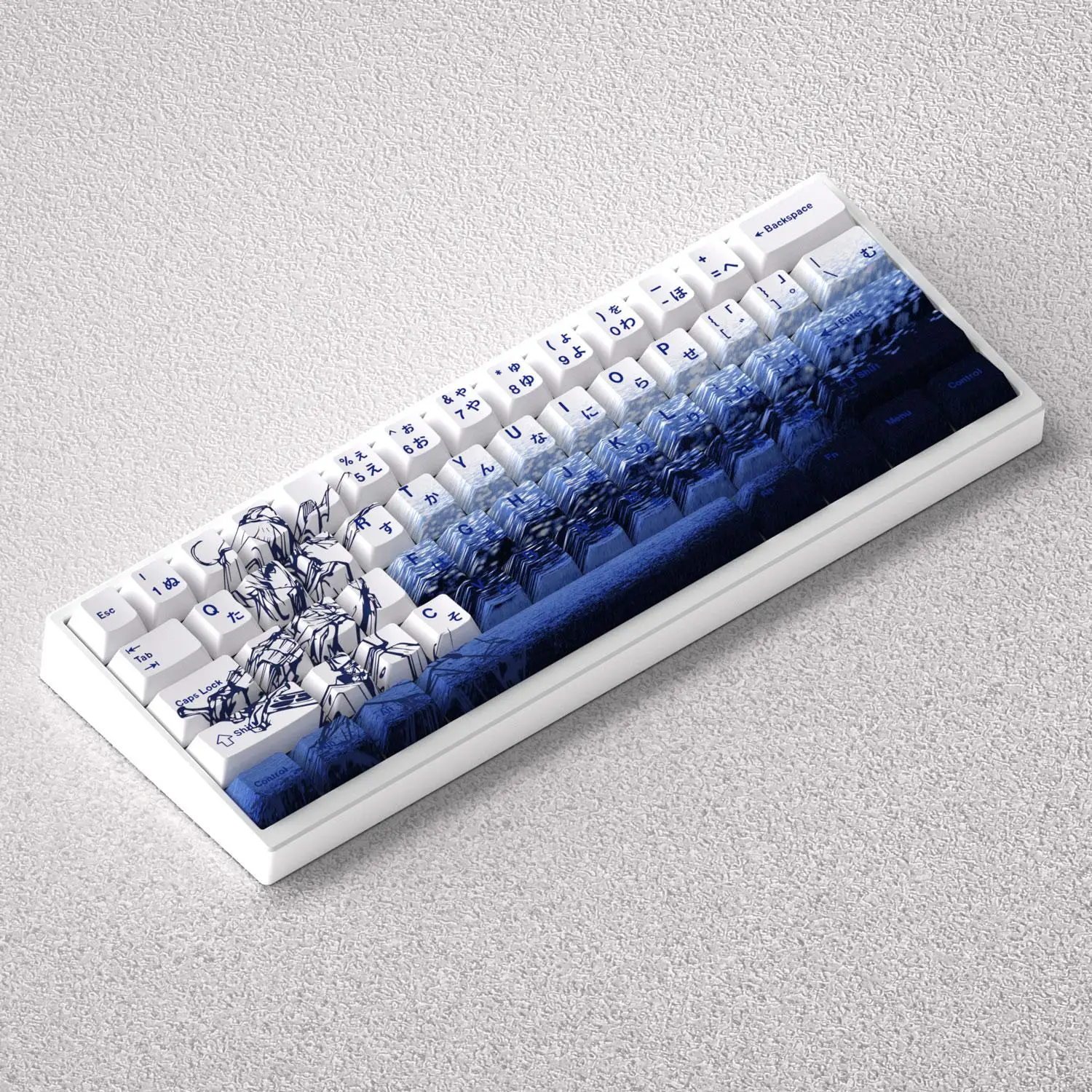 Keycap tema dua dimensi Adaptasi ukiran PBT tinggi asli 60 65 68