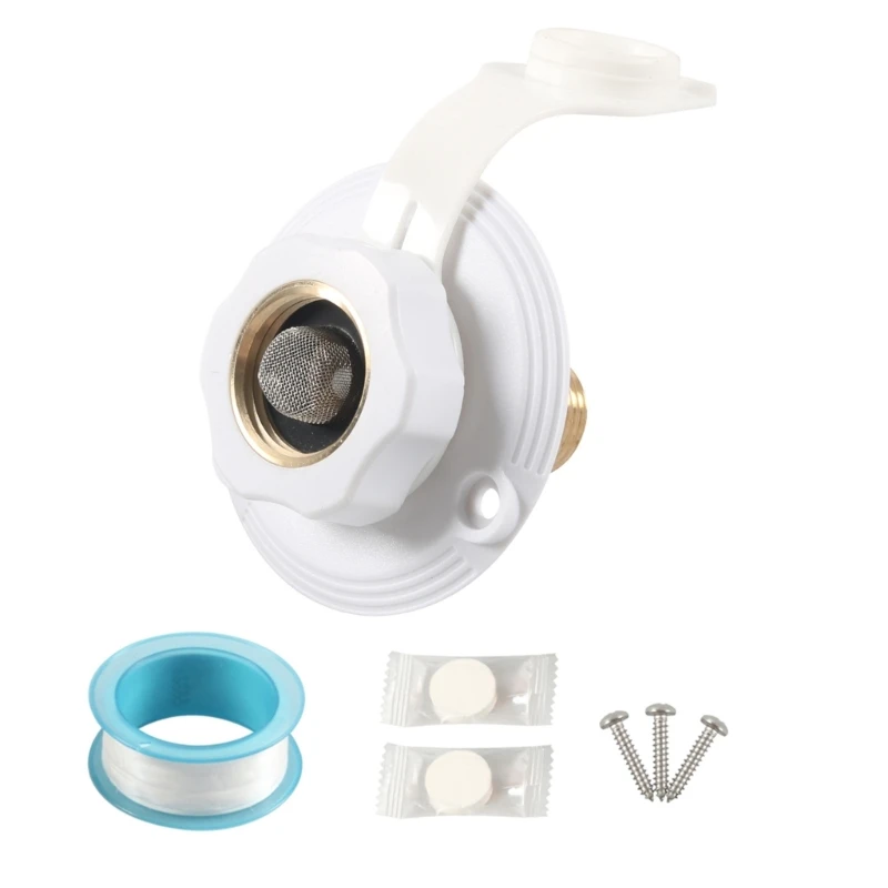 Easy To Install Marine Motorhomes Boat And Trailer Water Inlet Flange With Protective Brass Check Valves Leak Resistant