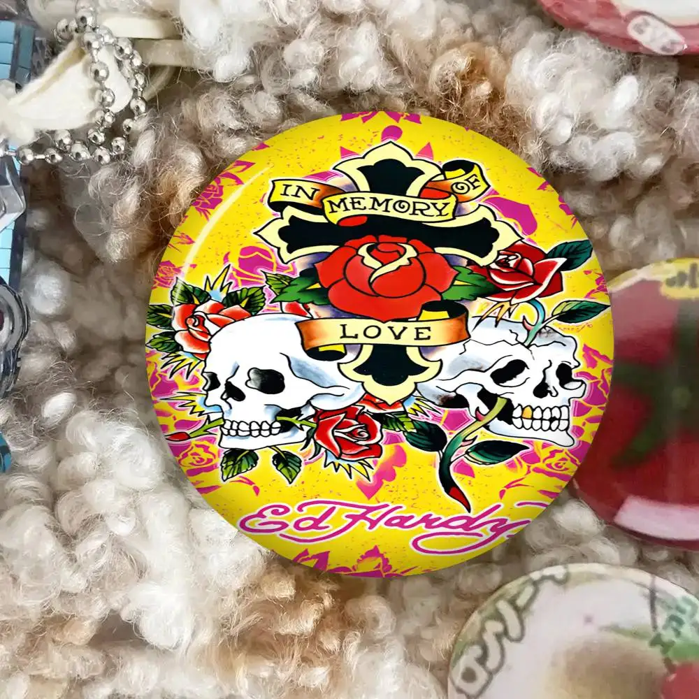 Fashion Brand E-Ed H-Hardy 58mm Animals Funny Brooches Badge Backpack Clothes Gift Accessory view 5