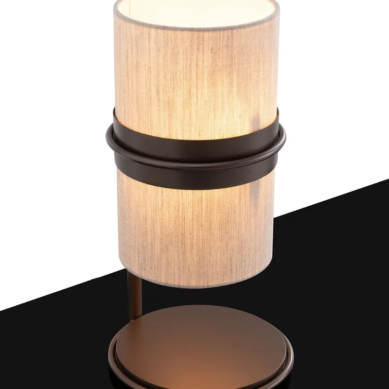 

High-End Engraved American Fabric Living Room Bedroom Stainless Steel Table Lamp