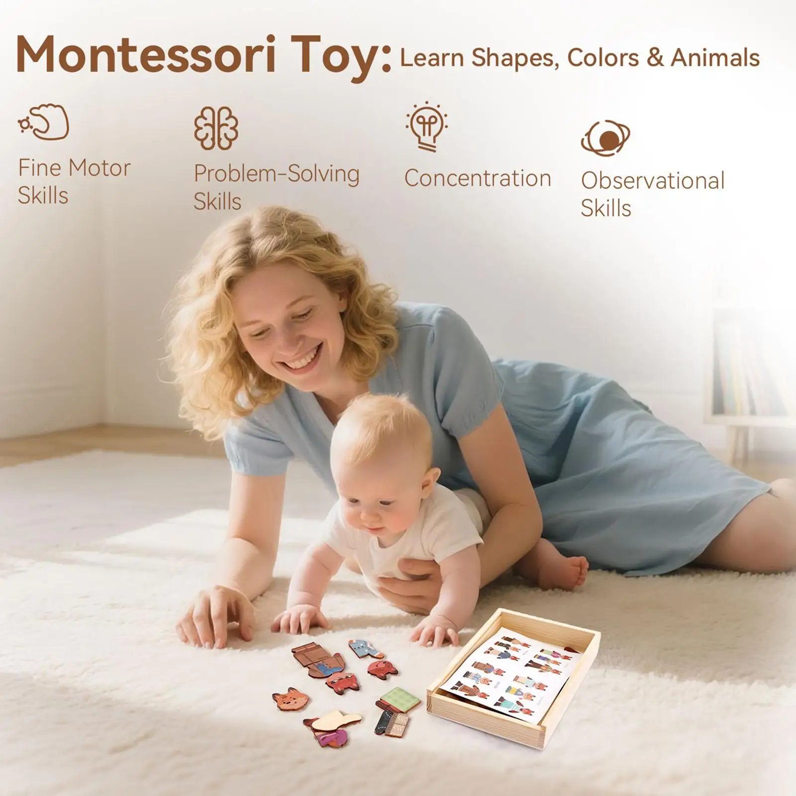 Jeux d'habillage d'animaux, planche en bois, poupées éducatives pour enfants, salle de classe, jeu de simulation préscolaire, cadeau d'anniversaire et de noël