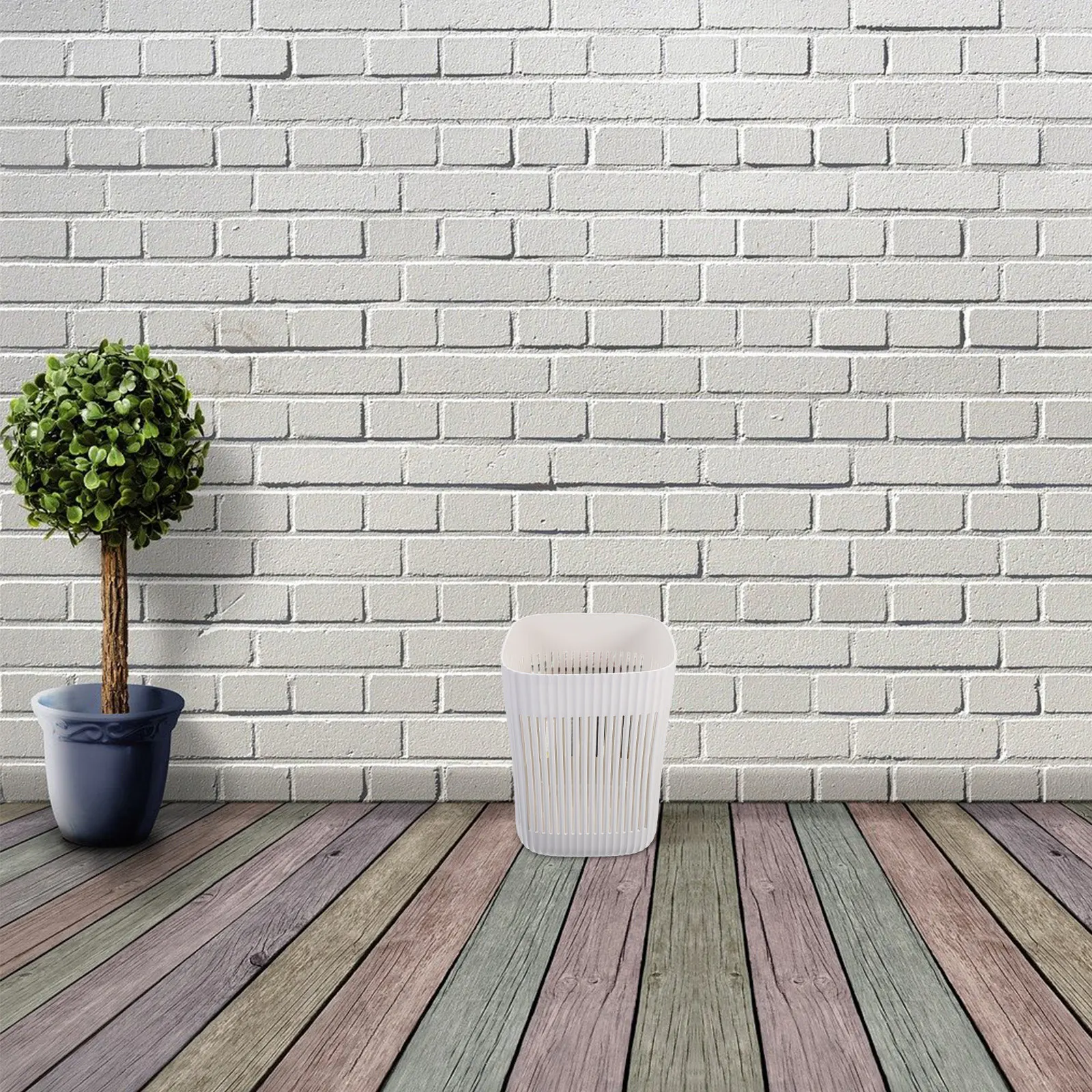 

1Pcs No Lid Trash Can Waste Container for Home Office Room Decorative Garbage Recycling Bin Waste Container