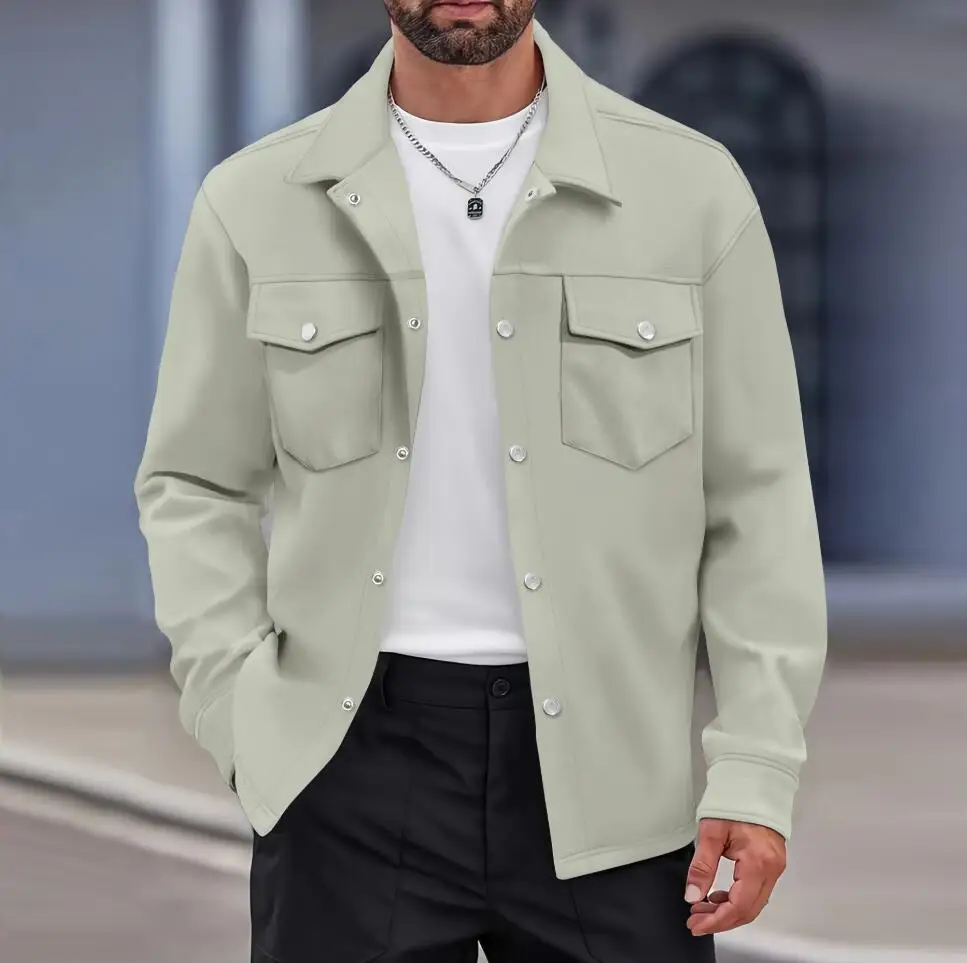 ربيع الخريف الأعمال معاطف الموضة الرجال الصلبة الذكور الملابس فضفاضة بلايز عادية كل مباراة سترة طويلة الأكمام ملابس خارجية