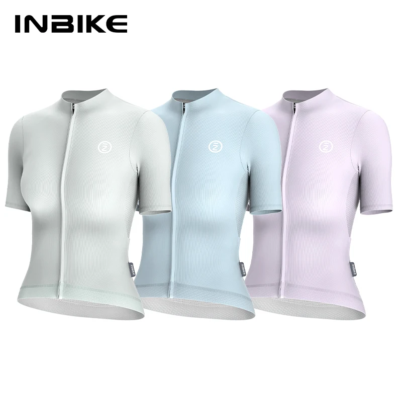 INBIKE 여성용 경량 자전거 저지, 주머니가 있는 MTB 저지, 속건성 자전거 라이딩 셔츠, 여름 신상