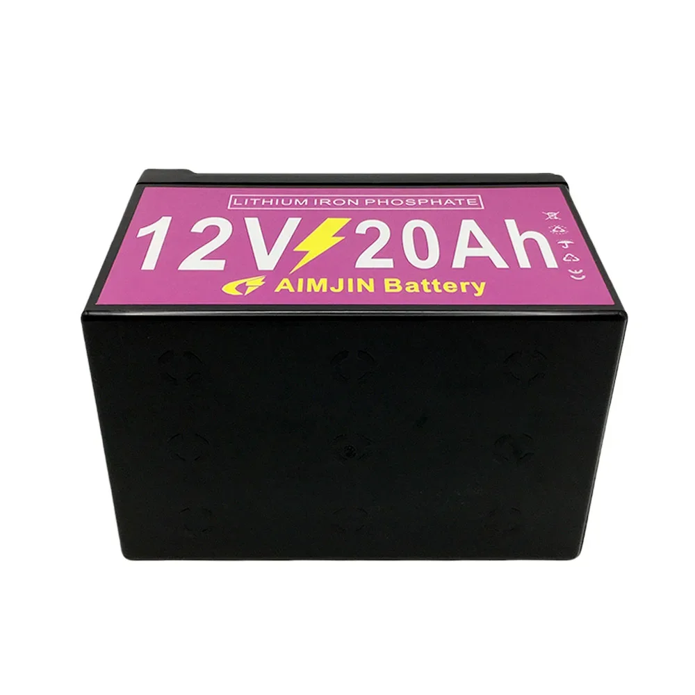 12V 20AH LiFePo4 Battery Pack 20000mAh Lithium Iron Phosphate Battery Built-in BMS 12.8V for Kid Scooter Boat Motor Light