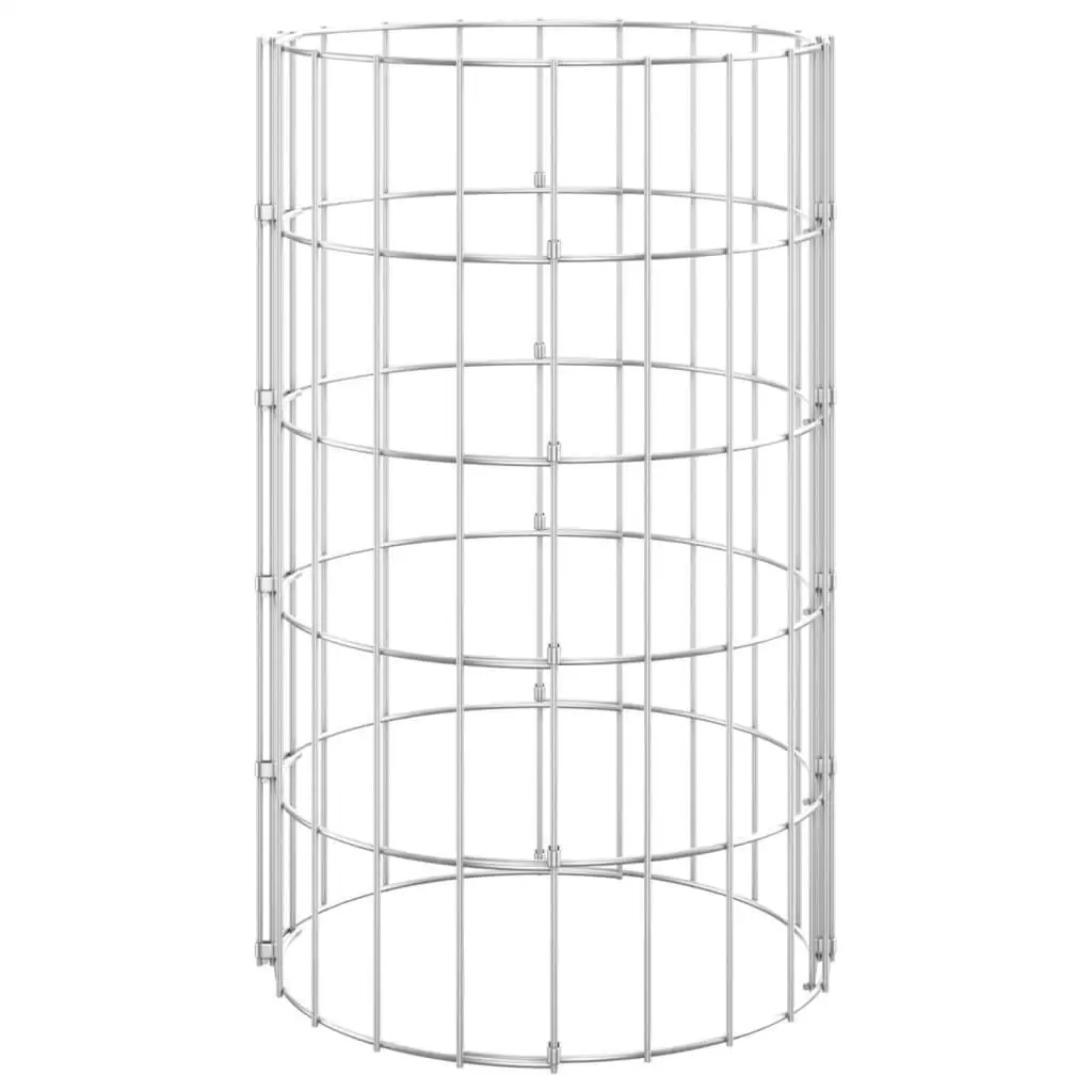 Circular Gabion Pole Galvanized Steel 11.8x19.7 Outdoor Garden Fencing Support Durable Construction Metal Rods