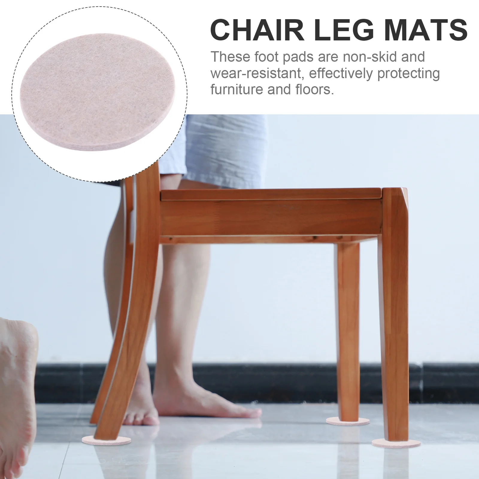 

10Pcs Chair Foot Protectors Felt Table Furniture Feet Pads Adhesive Cushions Non-Slip Protection Mats for Floors