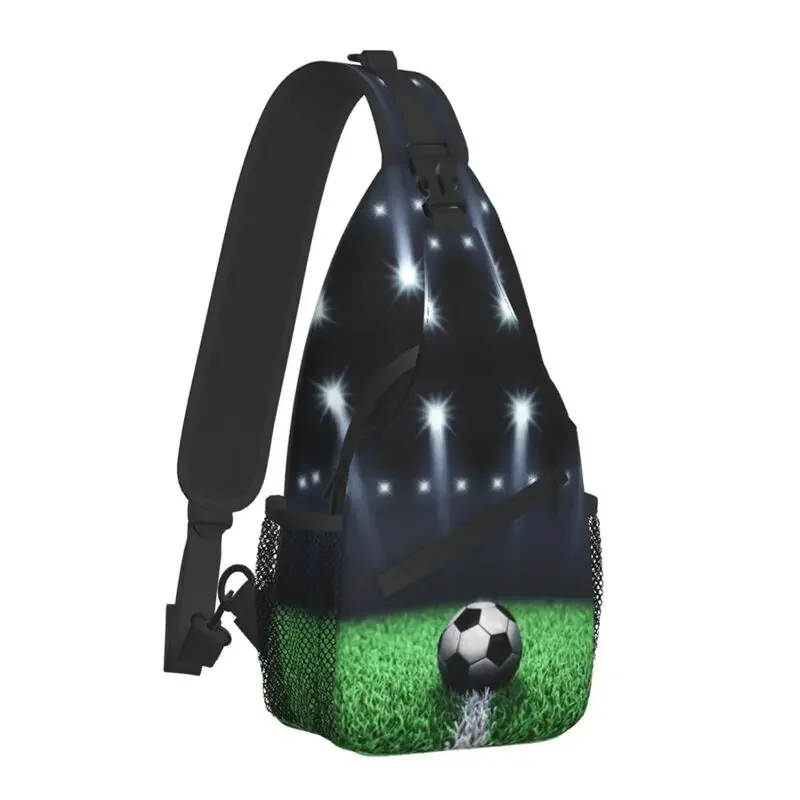 Cool Football Stadium Pattern Sling Bags for Traveling Men Soccer Ball Palyer Chest Crossbody Backpack Shoulder Daypack