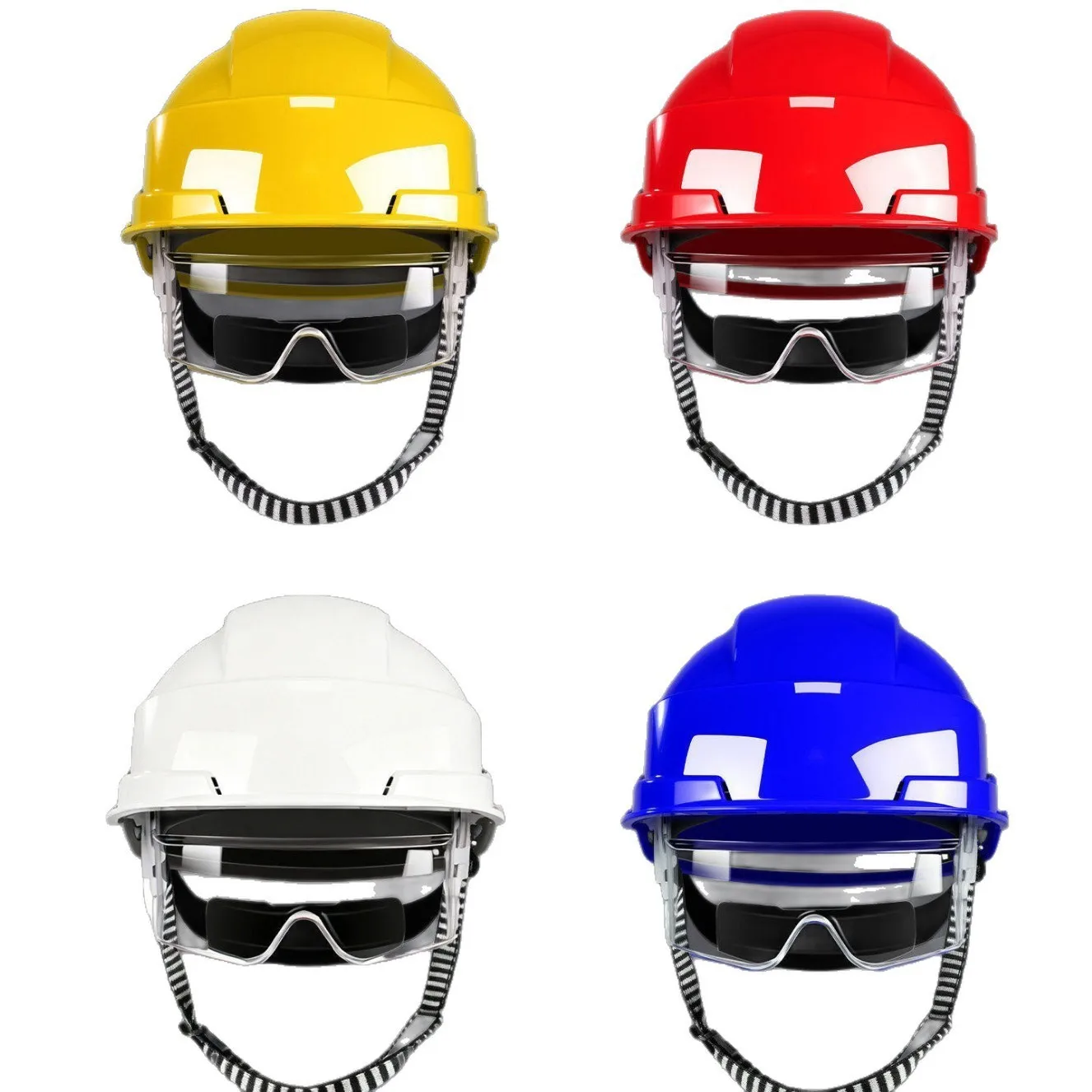 Industrial Safety Helmet (ABS) with Integrated Retractable Visor – Breathable, Impact-Resistant – Suitable for Construction Site