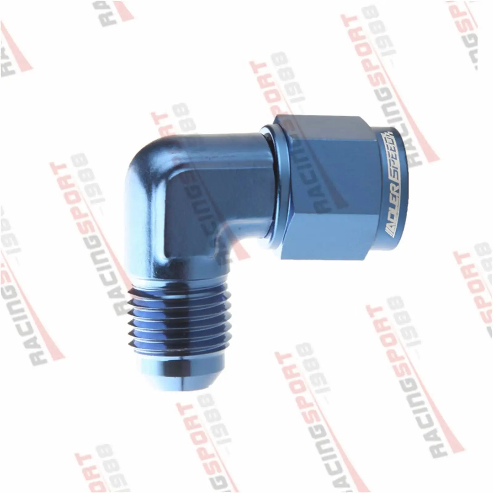 

90 Degree 10AN Female To AN10 Male Flare Aluminum Swivel Adapter Fitting Blue/Black