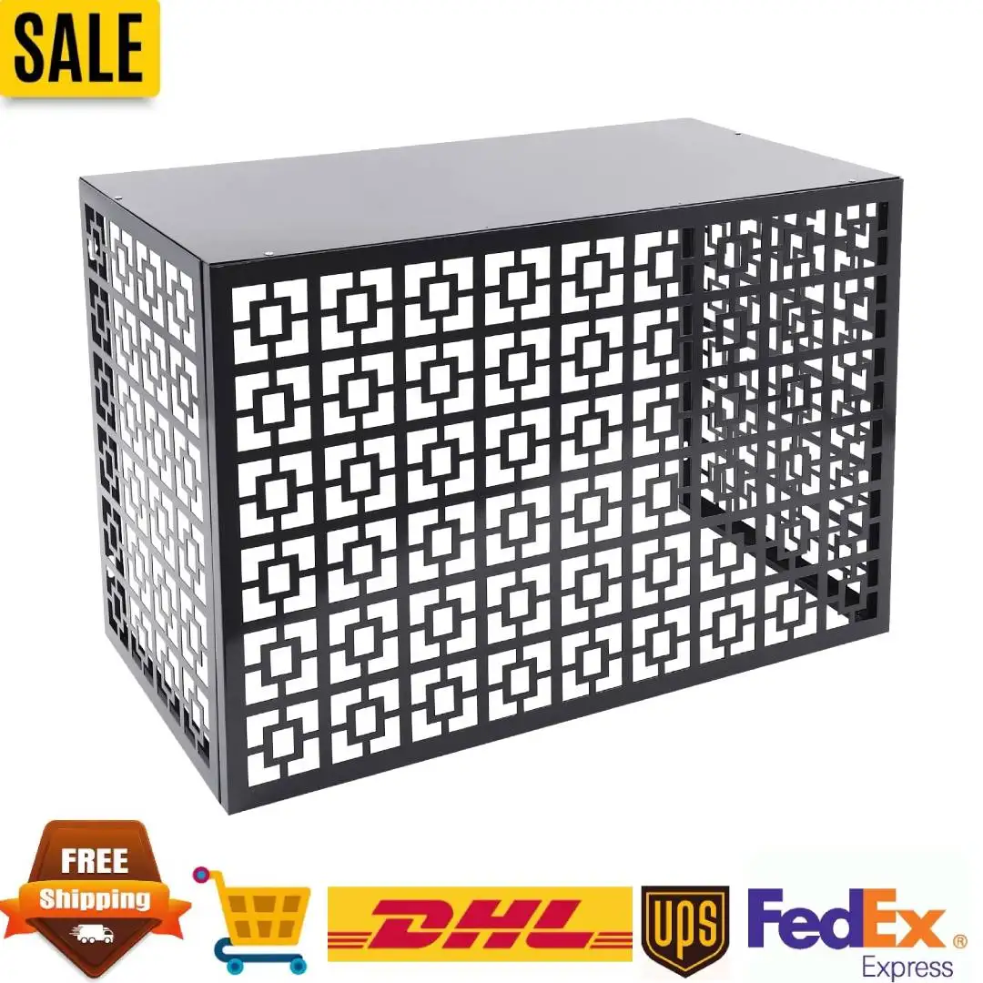 

Air Conditioner Fence Aluminum Alloy Air Conditioner Fence 110*80*55cm Outdoor AC Cover Protector for A/C Conditioning Unit