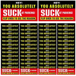 50Pcs Bad Parking Cards, You Absolutely Suck At Parking Cards, Bad Parking Cards Parking Violation Tickets Funny Hilarious Prank