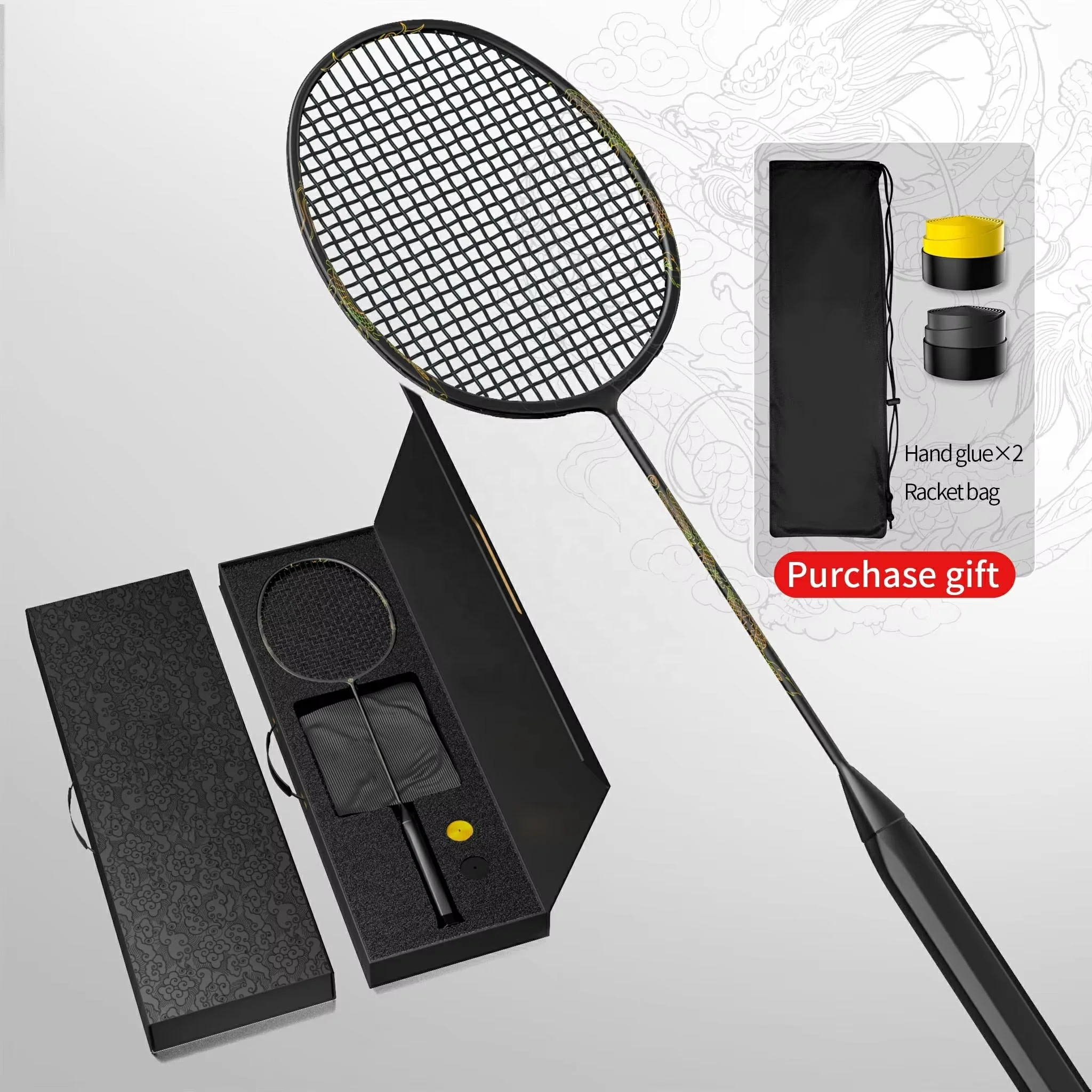 OEM Pack Graphite Custom Fiber Professional High Quality Factory Direct Sale Lightweight Carbon Fiber Badminton Racket