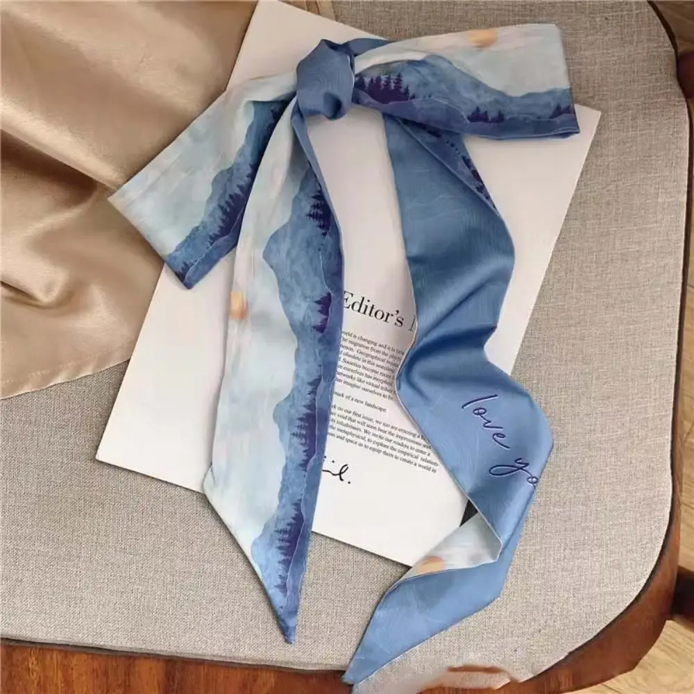 

Fashion Floral Headband Oil Painting Chinese Style Hair Ribbon Scarf Ribbon Floral Scarf