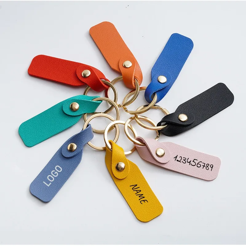 

Customized LOGO Keychain Blank Alien Cute PU Keychain Laser Engrave Car Keyring Leather Car Pendant Personalized Key Chains
