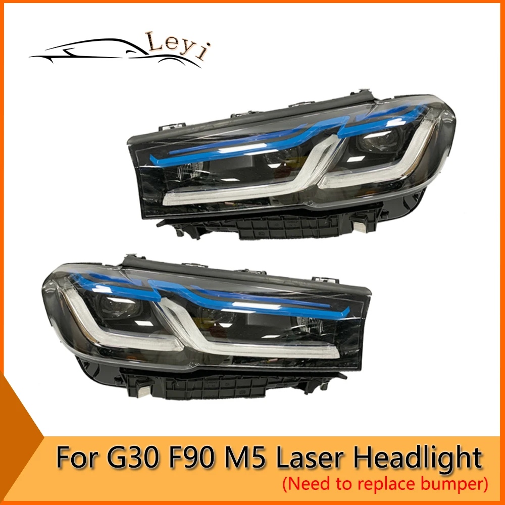 Front Lamp (Need To Change The Bumper Version ) For BMX 5Series G30 F90 M5 Laser Headlight Daytime Running Turn Signal Lights