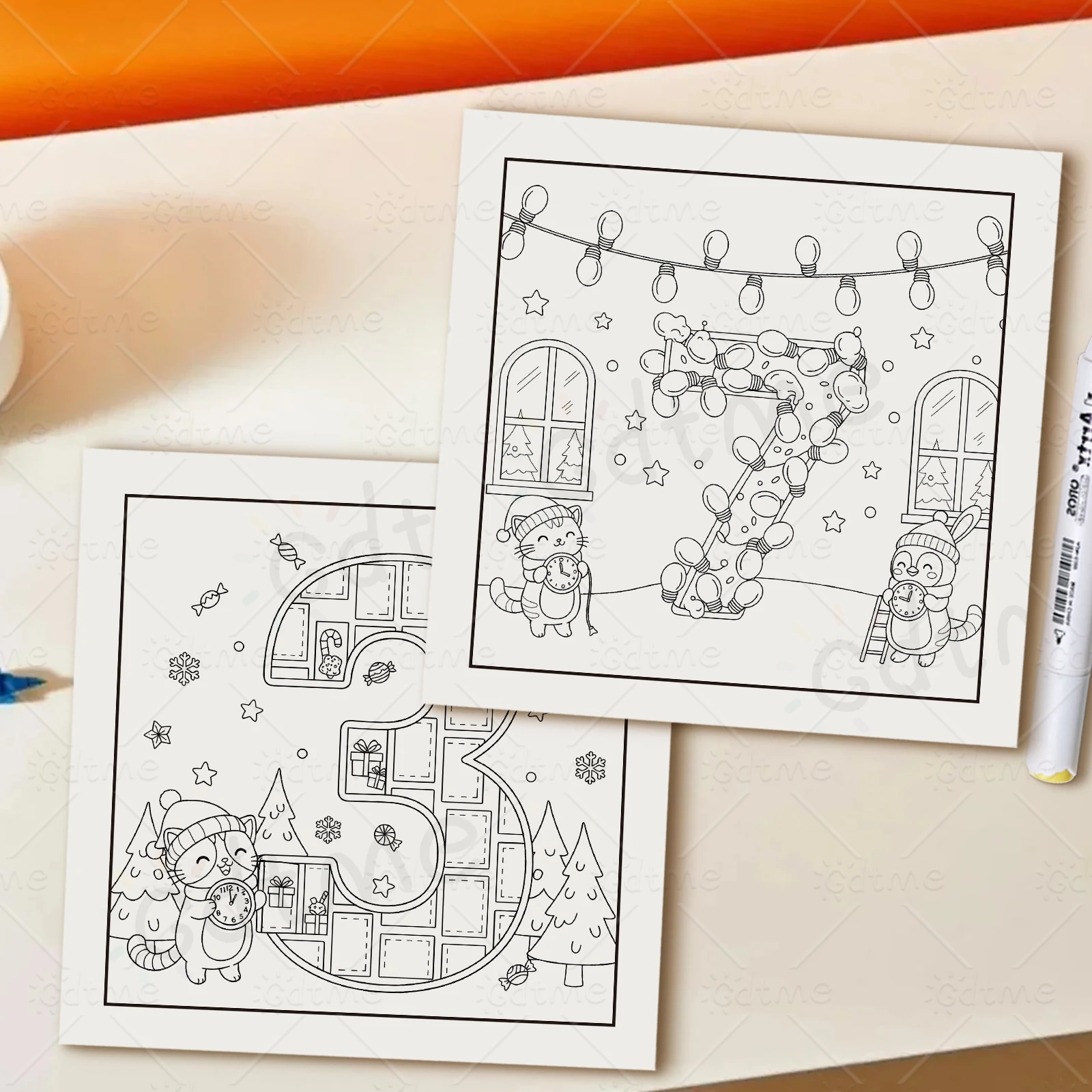 CHRISTMAS COUNTDOWN Malbuch mit kräftigen, einfachen Mustern für Erwachsene, Horror-Zeichenbuch, perfektes Geschenk für Party und Geburtstag – Detail 7