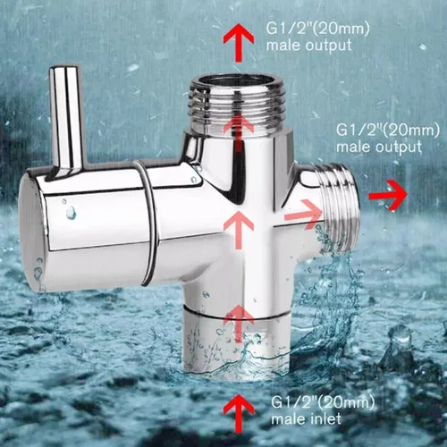 Imagen 2 del producto Válvula desviadora de ducha de 1 piezas, interruptor de grifo de baño, conector divisor de agua, accesorios de baño
