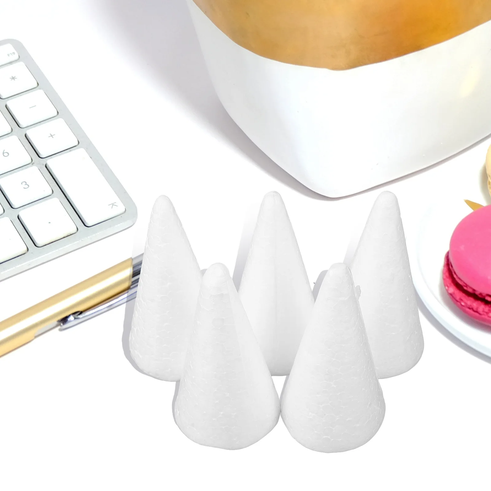 

12Pcs White Foam Craft Cones Solid DIY Children Project Decoration Christmas Winter Ornament Kids Preschool Kindergarten Craft